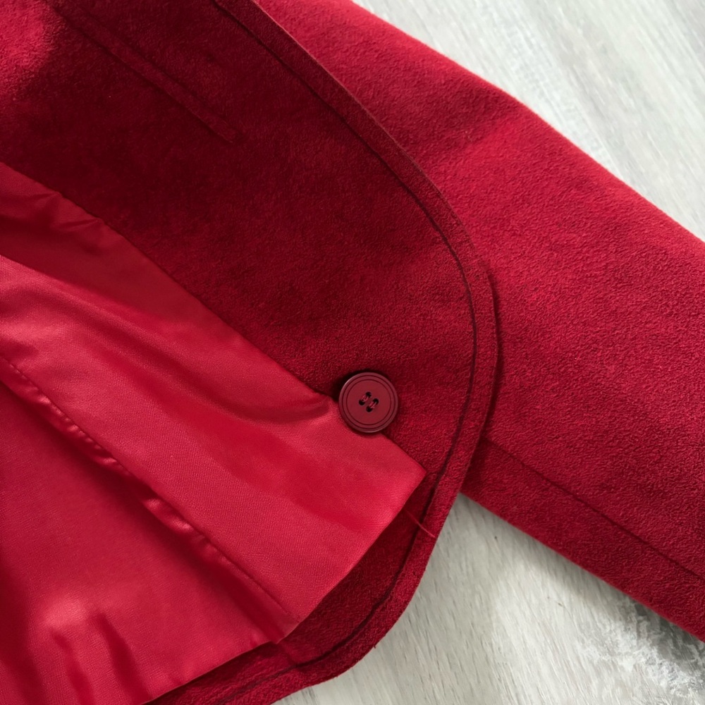 Vintage Brodkin UltraSuede Rich Red BlazerJacket Size 14 Large - Picture 11 of 13